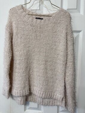 Cozy Cream Fuzzy Crewneck Sweater